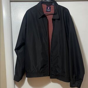 Chaps Black Windbreaker Jacket for Men size 2 XL